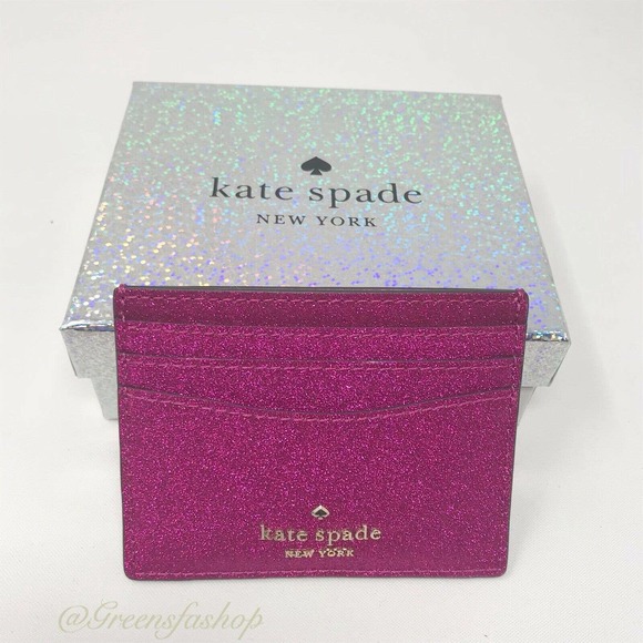 NEW KATE SPADE LOLA GLITTER SATCHEL & CARD HOLDER - Picture 9 of 12